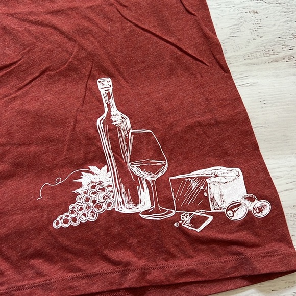 Wine and Cheese Charcuterie Block and Bottle TShirt SMALL - Picture 3 of 3
